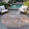 Piper Looms Chantille Stripes ACN1835 Terracotta Machine Washable Area Rug Round Outdoor Lifestyle Image Feature