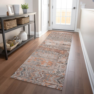 Piper Looms Chantille Stripes ACN1835 Terracotta Machine Washable Area Rug Runner Lifestyle Image Feature