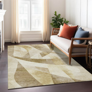 Piper Looms Chantille Swirls ACN1836 Brown Machine Washable Area Rug Lifestyle Image Feature