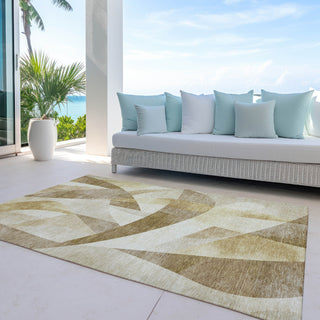 Piper Looms Chantille Swirls ACN1836 Brown Machine Washable Area Rug Outdoor Lifestyle Image Feature