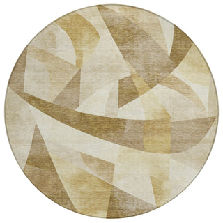 Piper Looms Chantille Swirls ACN1836 Brown Machine Washable Area Rug Round Main Image