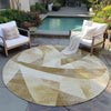 Piper Looms Chantille Swirls ACN1836 Brown Machine Washable Area Rug Round Outdoor Lifestyle Image Feature
