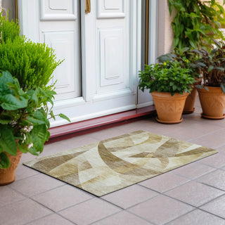 Piper Looms Chantille Swirls ACN1836 Brown Machine Washable Area Rug Scatter Outdoor Lifestyle Image Feature