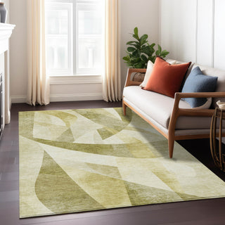 Piper Looms Chantille Swirls ACN1836 Cactus Machine Washable Area Rug Lifestyle Image Feature