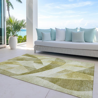 Piper Looms Chantille Swirls ACN1836 Cactus Machine Washable Area Rug Outdoor Lifestyle Image Feature
