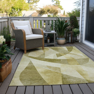 Piper Looms Chantille Swirls ACN1836 Cactus Machine Washable Area Rug Outdoor Lifestyle Image Feature