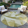 Piper Looms Chantille Swirls ACN1836 Cactus Machine Washable Area Rug Round Outdoor Lifestyle Image Feature