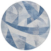 Piper Looms Chantille Swirls ACN1836 Denim Machine Washable Area Rug Round Main Image
