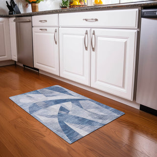 Piper Looms Chantille Swirls ACN1836 Denim Machine Washable Area Rug Scatter Lifestyle Image Feature