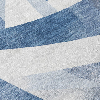 Piper Looms Chantille Swirls ACN1836 Denim Machine Washable Area Rug Swatch Image