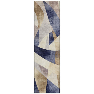 Piper Looms Chantille Swirls ACN1836 Navy Machine Washable Area Rug Runner Main Image