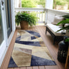 Piper Looms Chantille Swirls ACN1836 Navy Machine Washable Area Rug Runner Outdoor Lifestyle Image Feature