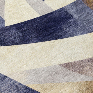 Piper Looms Chantille Swirls ACN1836 Navy Machine Washable Area Rug Swatch Image