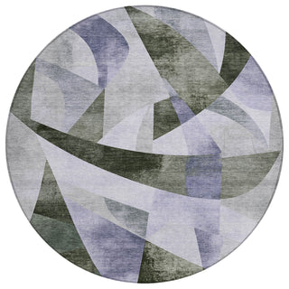 Piper Looms Chantille Swirls ACN1836 Olive Machine Washable Area Rug Round Main Image