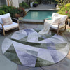 Piper Looms Chantille Swirls ACN1836 Olive Machine Washable Area Rug Round Outdoor Lifestyle Image Feature