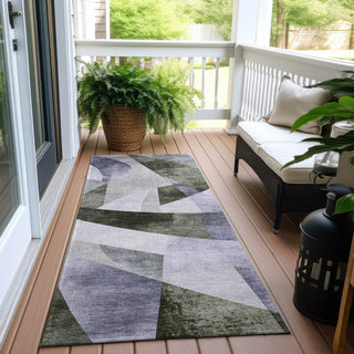 Piper Looms Chantille Swirls ACN1836 Olive Machine Washable Area Rug Runner Outdoor Lifestyle Image Feature