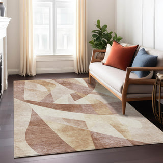 Piper Looms Chantille Swirls ACN1836 Paprika Machine Washable Area Rug Lifestyle Image Feature