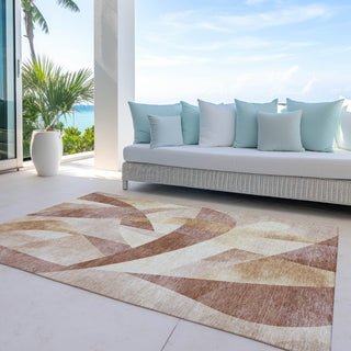 Piper Looms Chantille Swirls ACN1836 Paprika Machine Washable Area Rug Outdoor Lifestyle Image Feature