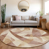 Piper Looms Chantille Swirls ACN1836 Paprika Machine Washable Area Rug Round Lifestyle Image Feature