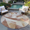Piper Looms Chantille Swirls ACN1836 Paprika Machine Washable Area Rug Round Outdoor Lifestyle Image Feature