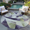 Piper Looms Chantille Swirls ACN1836 Purple Machine Washable Area Rug Round Outdoor Lifestyle Image Feature