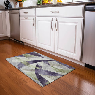 Piper Looms Chantille Swirls ACN1836 Purple Machine Washable Area Rug Scatter Lifestyle Image Feature