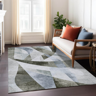 Piper Looms Chantille Swirls ACN1836 Taupe Machine Washable Area Rug Lifestyle Image Feature
