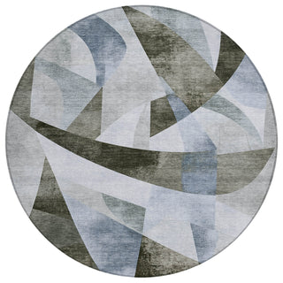 Piper Looms Chantille Swirls ACN1836 Taupe Machine Washable Area Rug Round Main Image