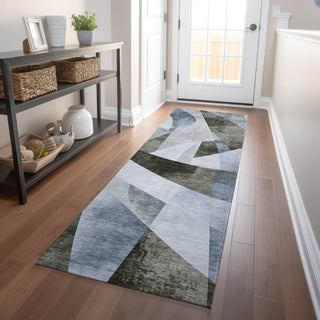 Piper Looms Chantille Swirls ACN1836 Taupe Machine Washable Area Rug Runner Lifestyle Image Feature