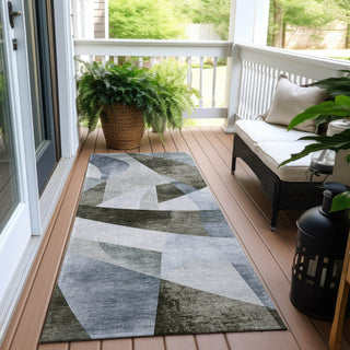 Piper Looms Chantille Swirls ACN1836 Taupe Machine Washable Area Rug Runner Outdoor Lifestyle Image Feature