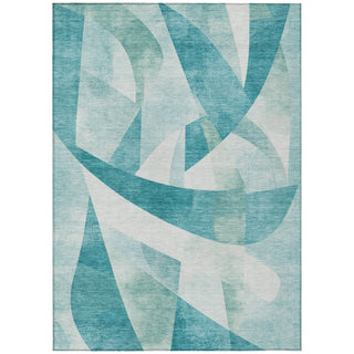 Piper Looms Chantille Swirls ACN1836 Teal Machine Washable Area Rug main image