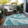 Piper Looms Chantille Swirls ACN1836 Teal Machine Washable Area Rug Outdoor Lifestyle Image Feature