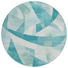 Piper Looms Chantille Swirls ACN1836 Teal Machine Washable Area Rug Round Main Image
