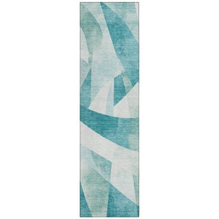 Piper Looms Chantille Swirls ACN1836 Teal Machine Washable Area Rug Runner Main Image