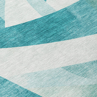 Piper Looms Chantille Swirls ACN1836 Teal Machine Washable Area Rug Swatch Image