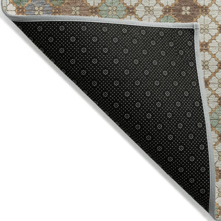 Piper Looms Chantille Geometric ACN1837 Beige Machine Washable Area Rug Backing Image