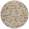 Piper Looms Chantille Geometric ACN1837 Beige Machine Washable Area Rug Round Main Image