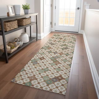 Piper Looms Chantille Geometric ACN1837 Beige Machine Washable Area Rug Runner Lifestyle Image Feature