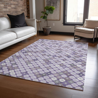 Piper Looms Chantille Geometric ACN1837 Lavender Machine Washable Area Rug Lifestyle Image Feature