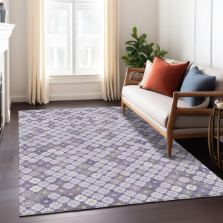 Piper Looms Chantille Geometric ACN1837 Lavender Machine Washable Area Rug Lifestyle Image Feature