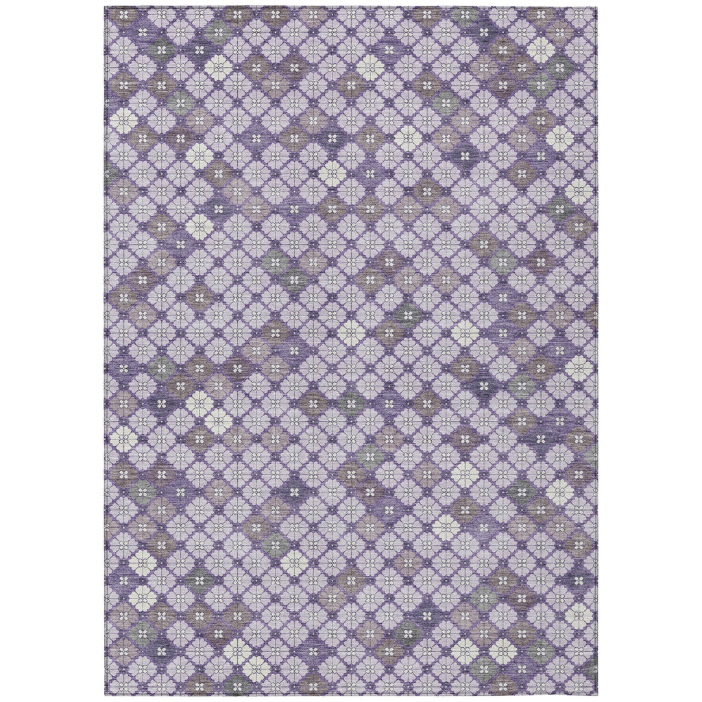Piper Looms Chantille Geometric ACN1837 Lavender Machine Washable Area Rug main image