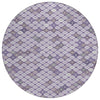 Piper Looms Chantille Geometric ACN1837 Lavender Machine Washable Area Rug Round Main Image
