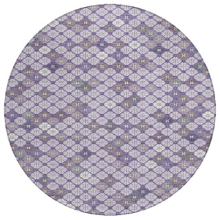 Piper Looms Chantille Geometric ACN1837 Lavender Machine Washable Area Rug Round Main Image