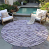 Piper Looms Chantille Geometric ACN1837 Lavender Machine Washable Area Rug Round Outdoor Lifestyle Image Feature