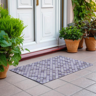 Piper Looms Chantille Geometric ACN1837 Lavender Machine Washable Area Rug Scatter Outdoor Lifestyle Image Feature
