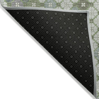 Piper Looms Chantille Geometric ACN1837 Mint Machine Washable Area Rug Backing Image
