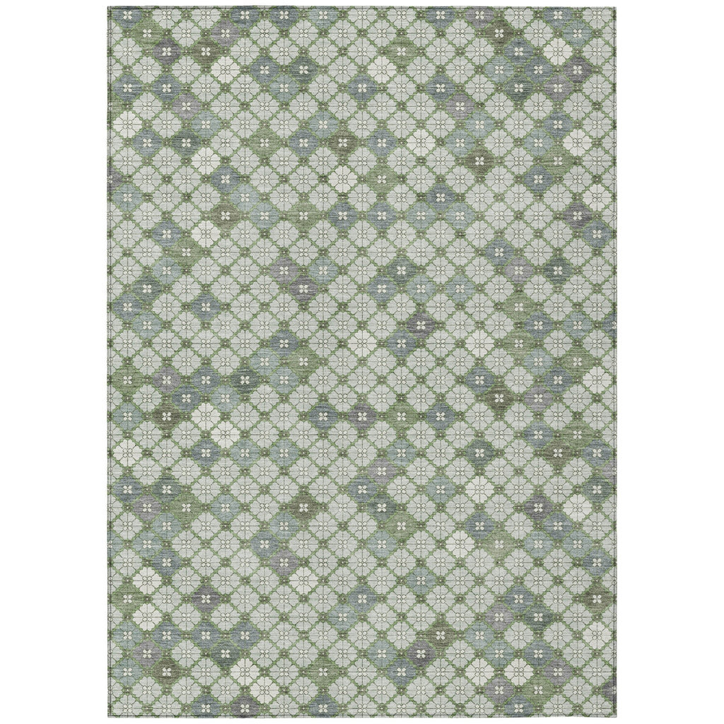 Piper Looms Chantille Geometric ACN1837 Mint Machine Washable Area Rug main image