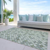 Piper Looms Chantille Geometric ACN1837 Mint Machine Washable Area Rug Outdoor Lifestyle Image Feature
