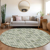 Piper Looms Chantille Geometric ACN1837 Mint Machine Washable Area Rug Round Lifestyle Image Feature