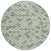 Piper Looms Chantille Geometric ACN1837 Mint Machine Washable Area Rug Round Main Image